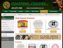 Tablet Screenshot of coastersandcoozies.com